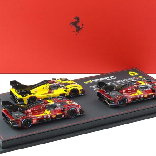 1:43 BBR Ferrari 499P Qatar 2025 Special Set of three with Showcase - Limited 50 pcs.