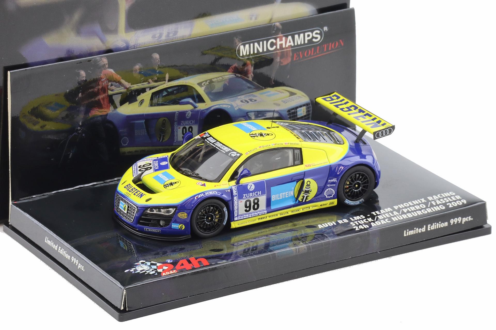 1:43 Minichamps Audi R8 LMS 24h Nürburgring 2009 #98 Bilstein Stuck/ Biela