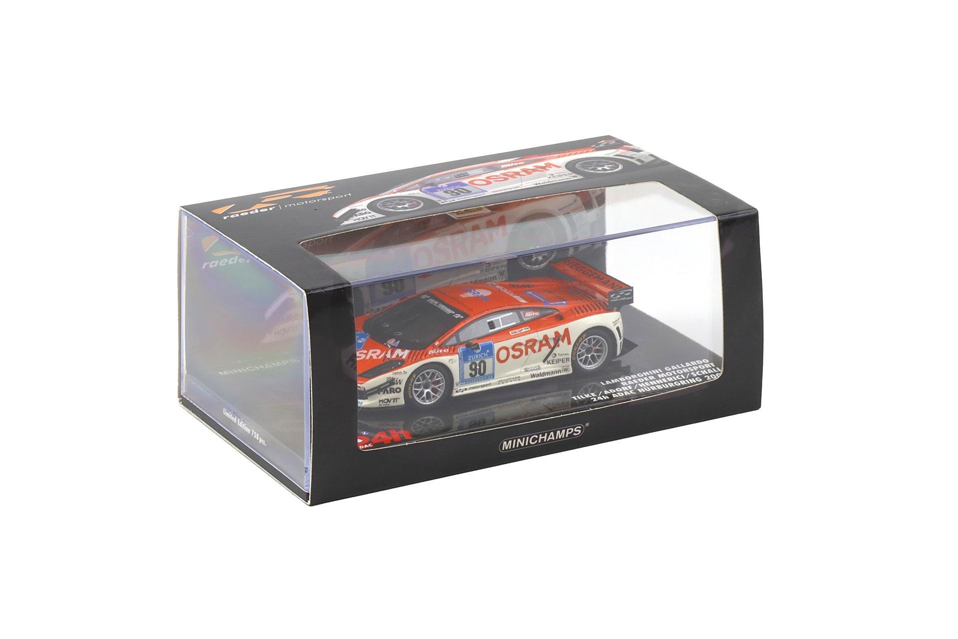 1:43 Minichamps Lamborghini Gallardo 24h ADAC Nürburgring 2008 #90 Tilke/ Adorf