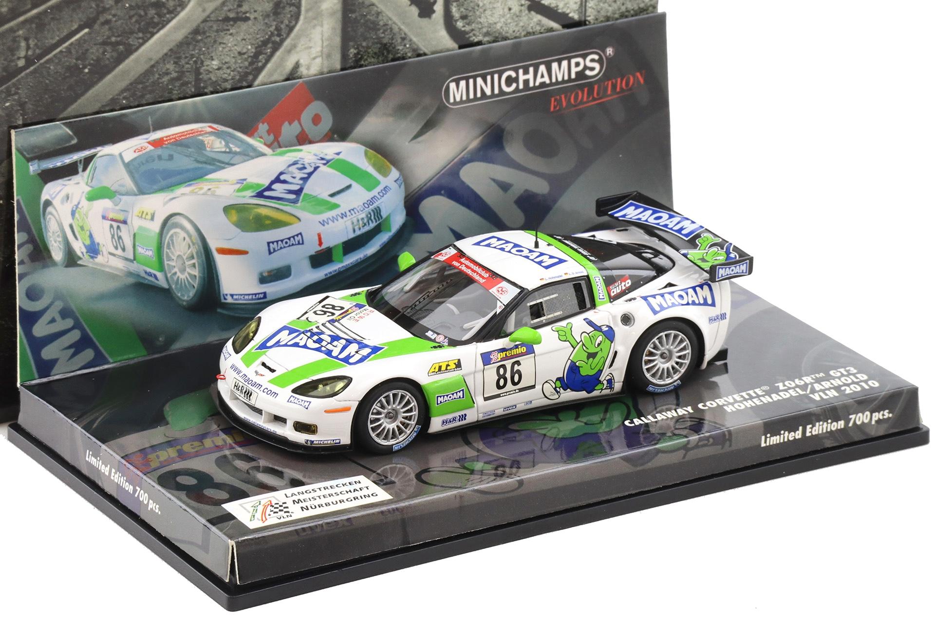 1:43 Minichamps Callaway Chevrolet Corvette Z06R GT3 VLN 2010 Hohenadel/ Arnold #86