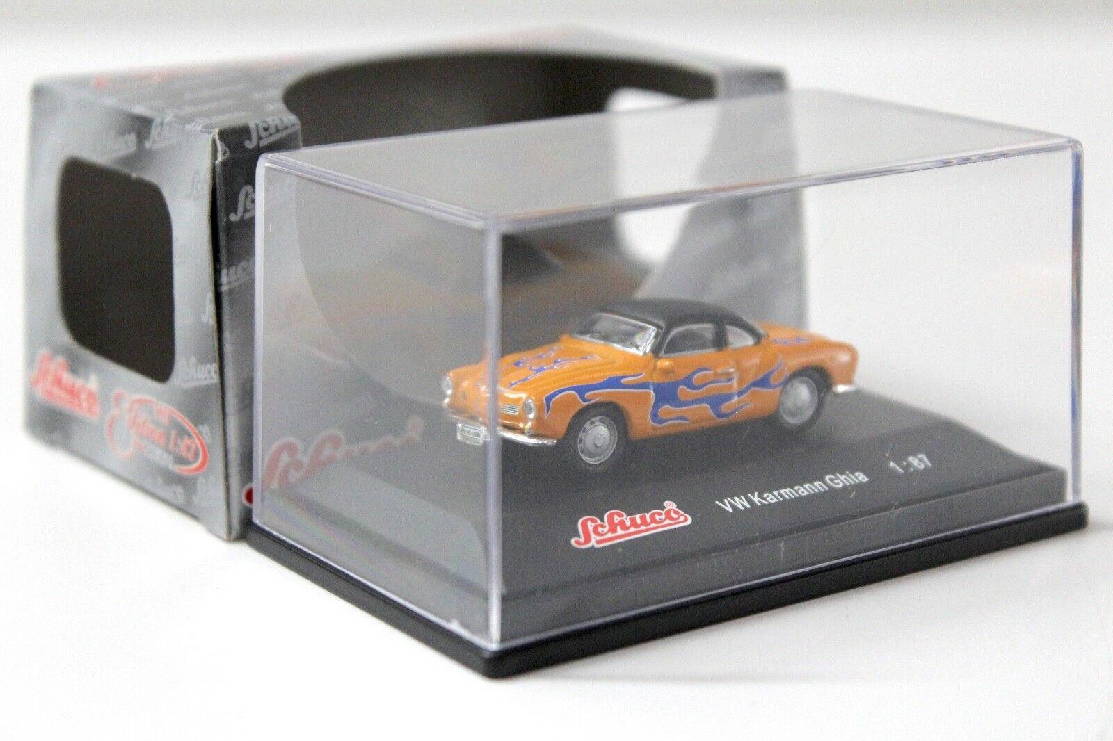 1:87 Schuco VW Karmann Ghia orange / blue Flames