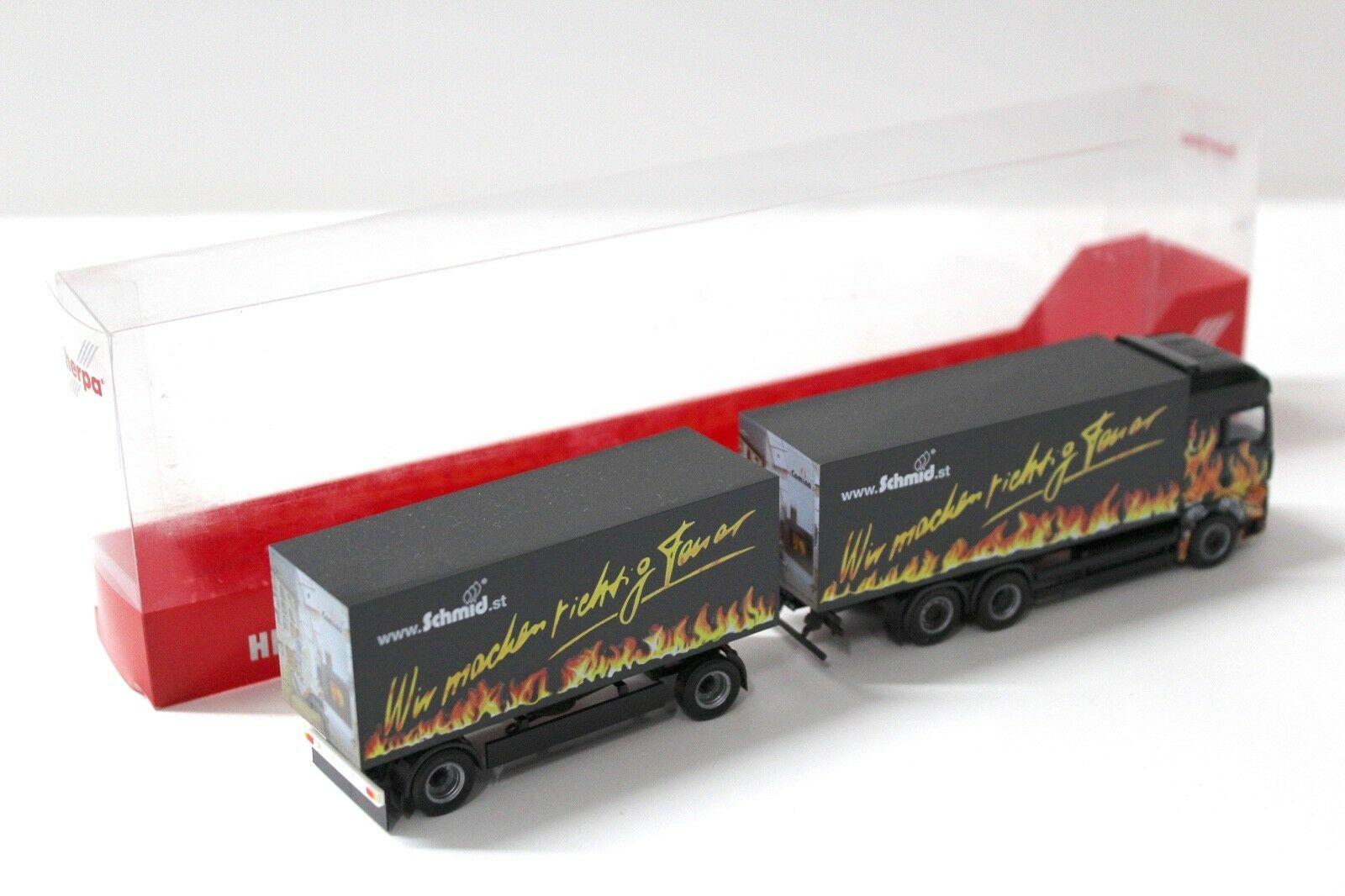 1:87 Herpa MAN TGA XXL HZ Koffer " SCHMID" flames