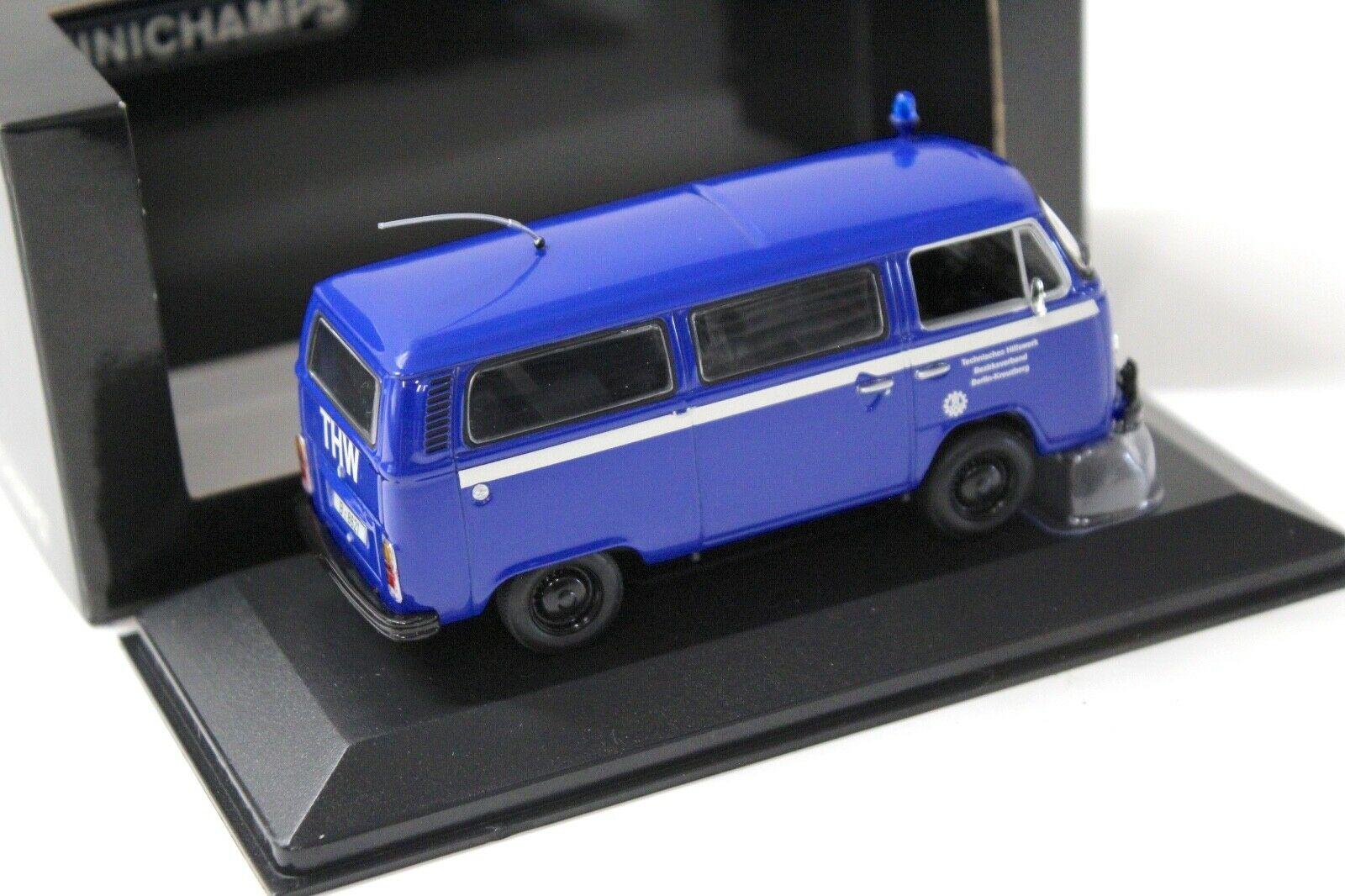 1:43 Minichamps VW T2 Bus THW Berlin-Kreuzberg blue