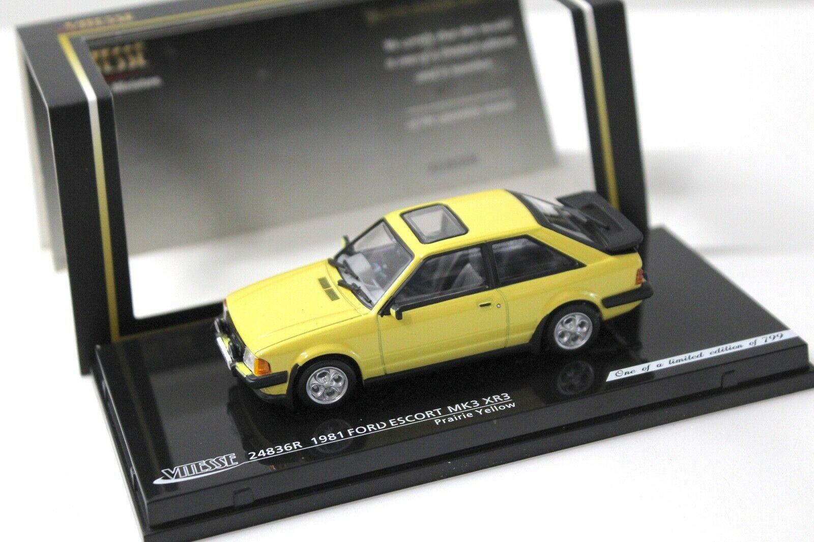1:43 Vitesse Ford Escort MK3 XR3 yellow 1981