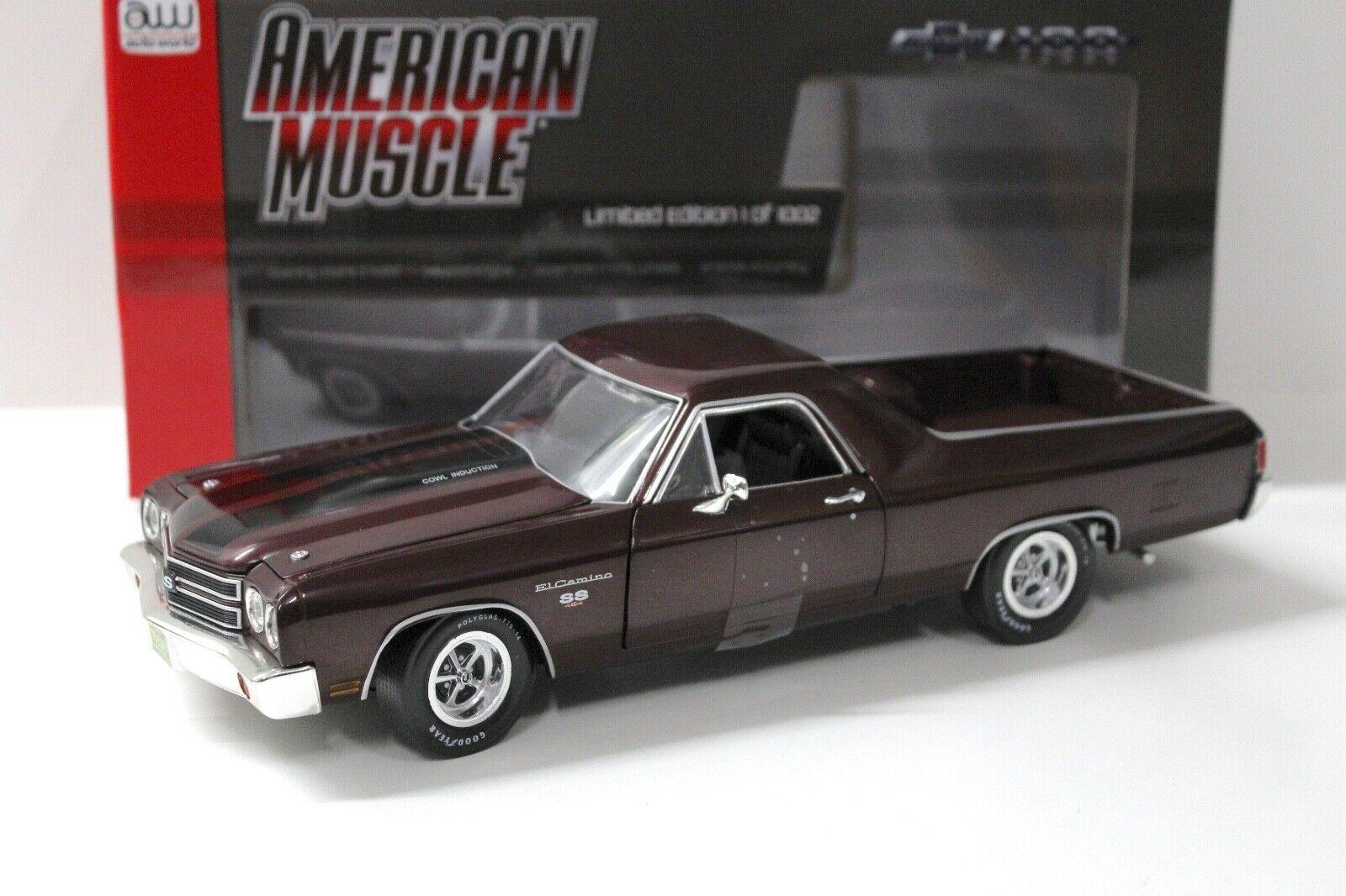 1:18 Auto World Chevrolet El Camino SS 1970 dark red