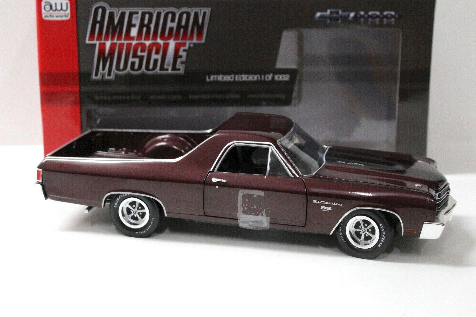 1:18 Auto World Chevrolet El Camino SS 1970 dark red