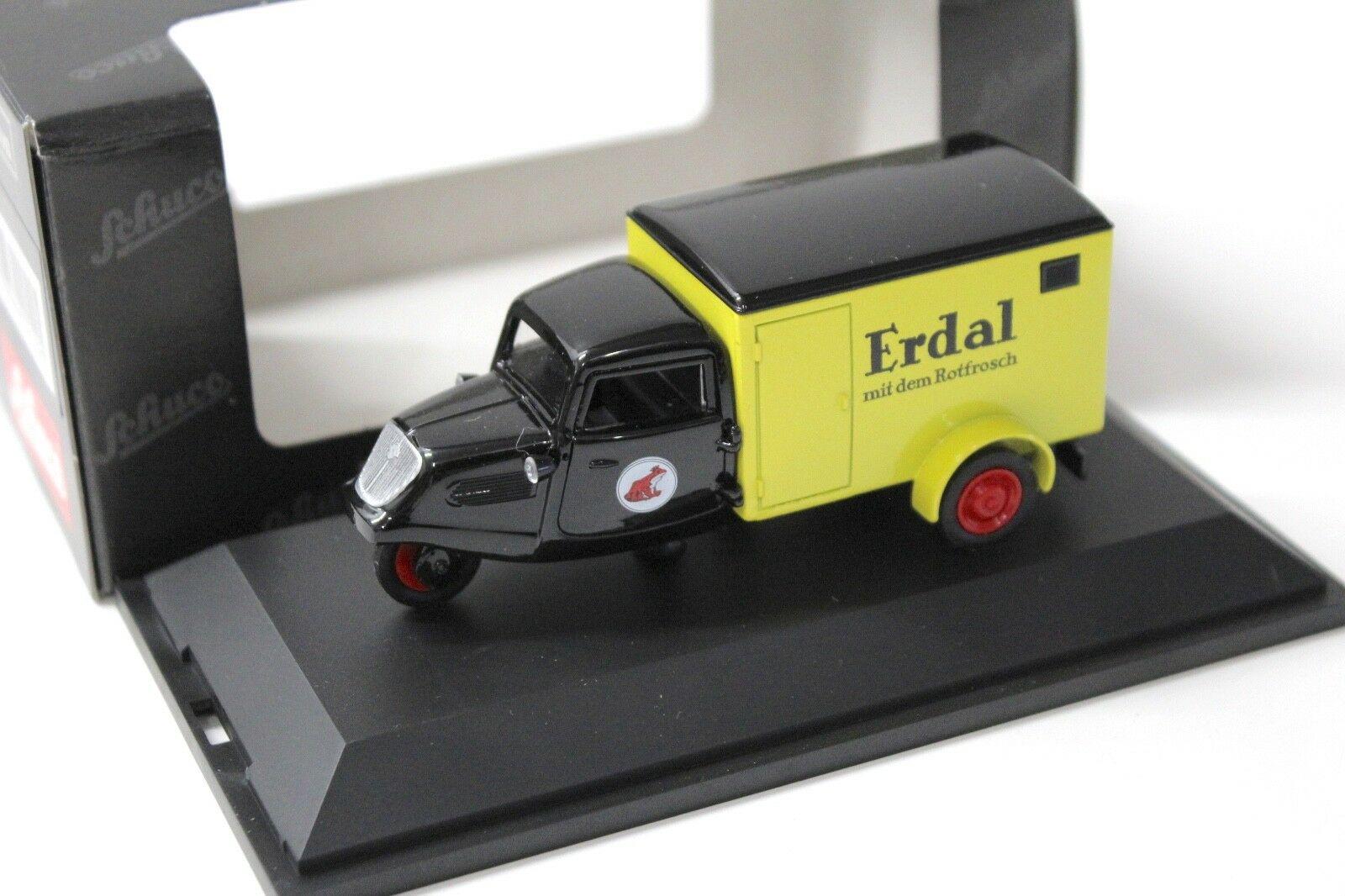 ID 38472 orig.jpg 1:43 Schuco Tempo Dreirad Kastenwagen ERDAL black/ yellow
