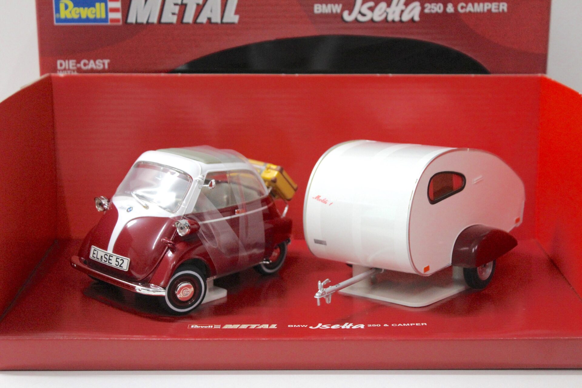 ID 43256 orig.jpg 1:18 Revell BMW Isetta 250 & Camper dark red/ white