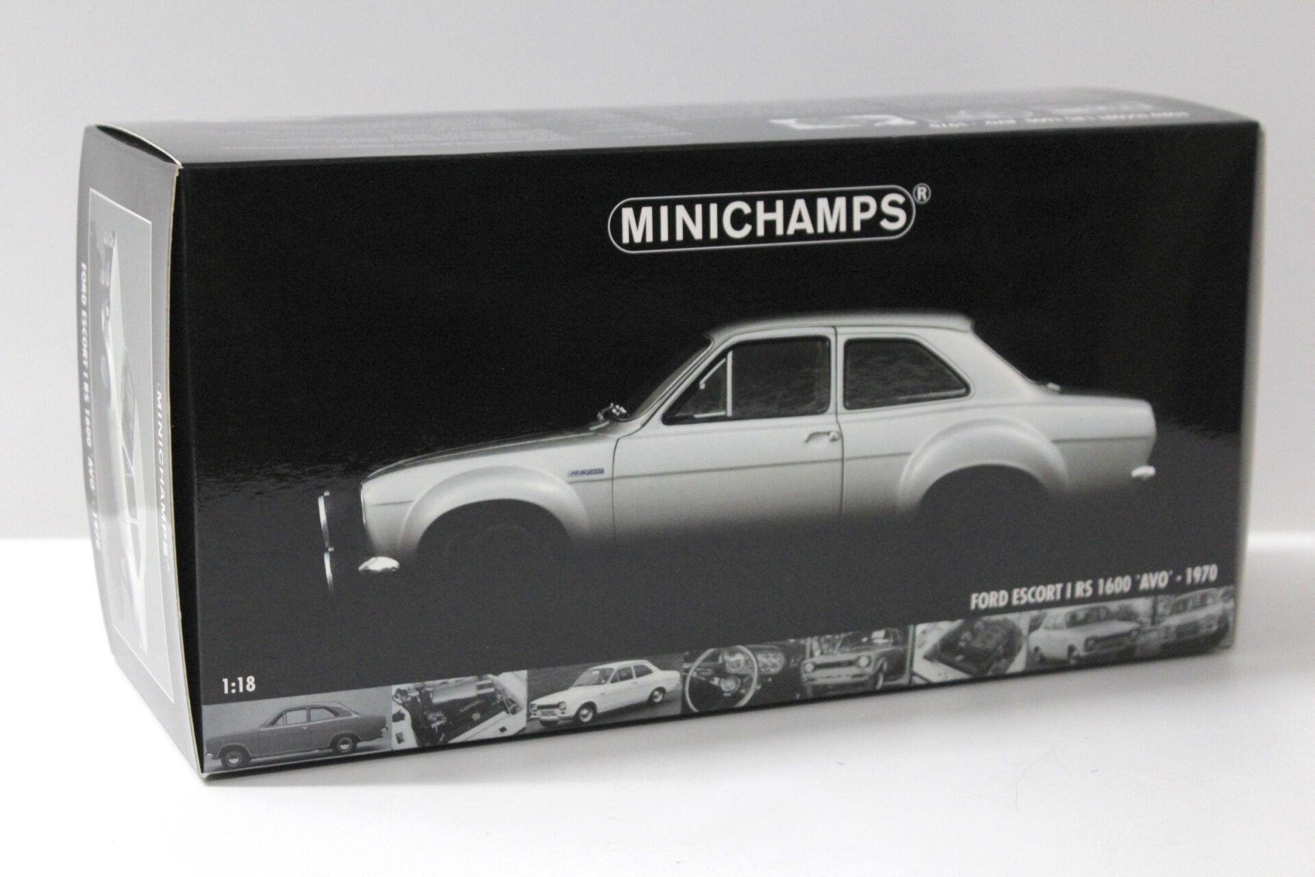 1:18 Minichamps Ford Escort I RS 1600 "AVO" 1970 silver RHD