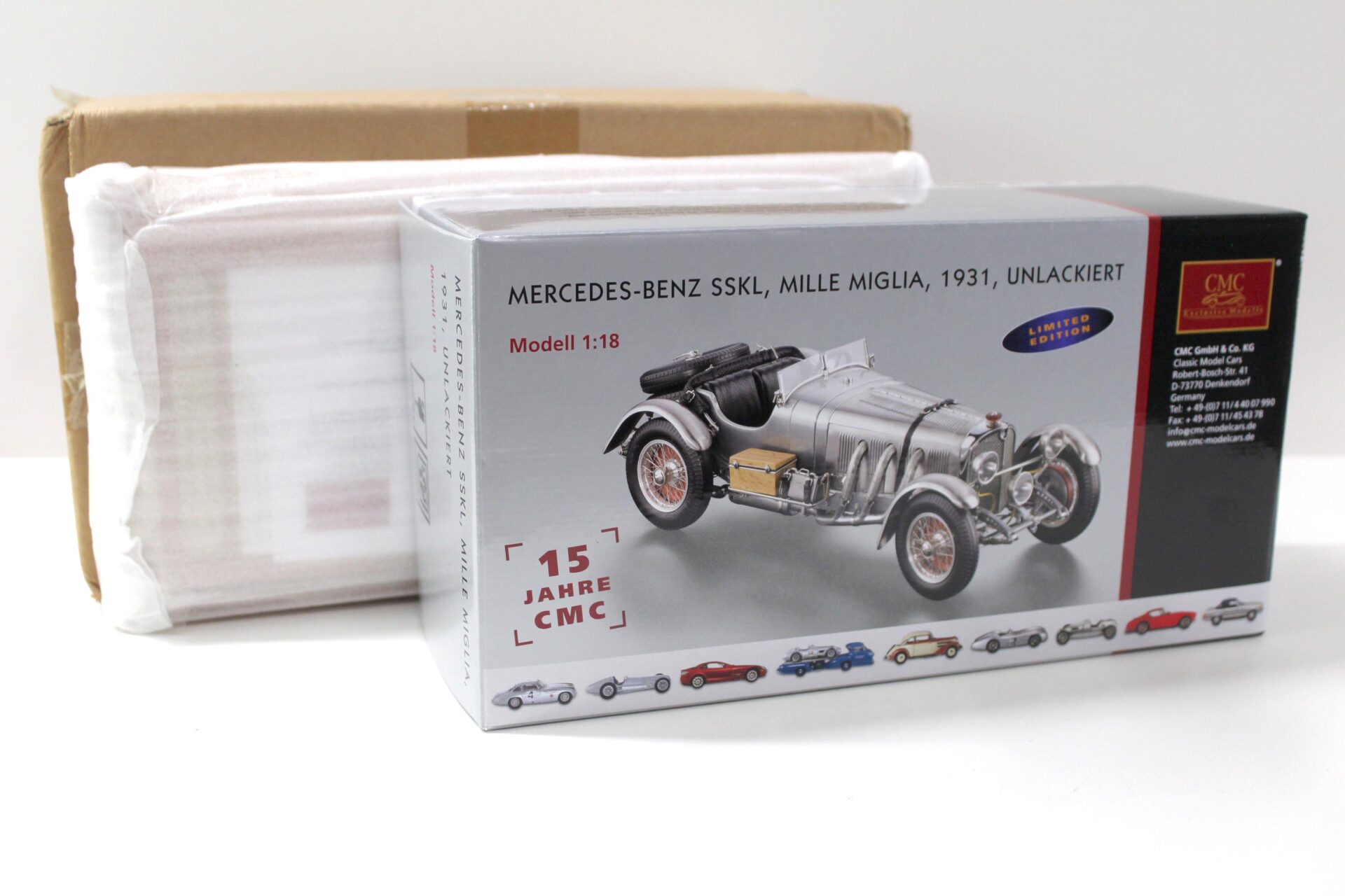 ID 43559 orig.jpg 1:18 CMC Mercedes SSKL Mille Miglia 1931 M-087 Jubiläum + Vitrine