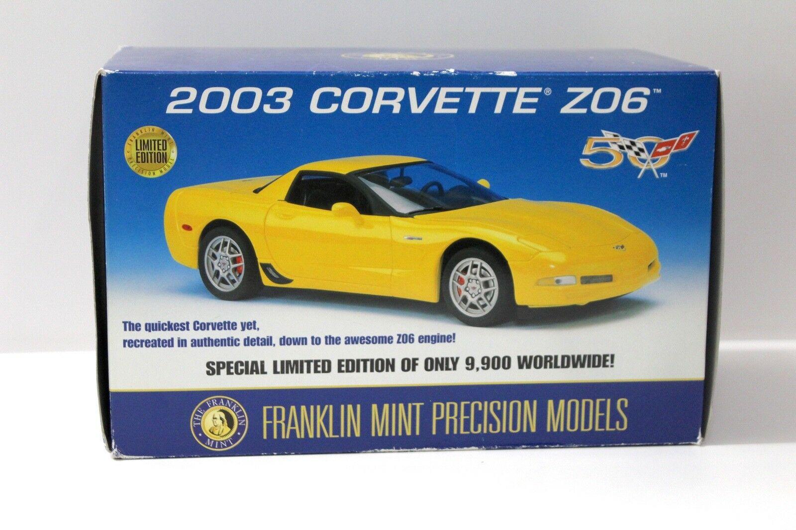 1:24 Franklin Mint Chevrolet Corvette Z06 Coupe yellow 2003