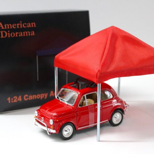 1:24 American Diorama Canopy Accessory Pavillon Zelt Chrom/ red/ blue