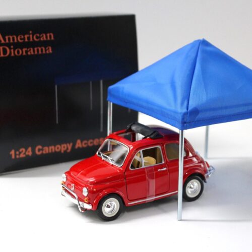 1:24 American Diorama Canopy Accessory Pavillon Zelt Chrom/ red/ blue