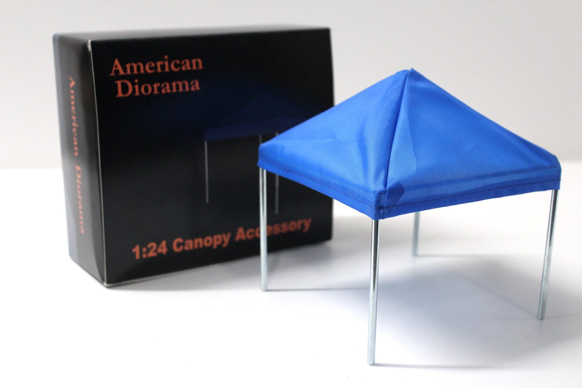 1:24 American Diorama Canopy Accessory Pavillon Zelt Chrom/ red/ blue