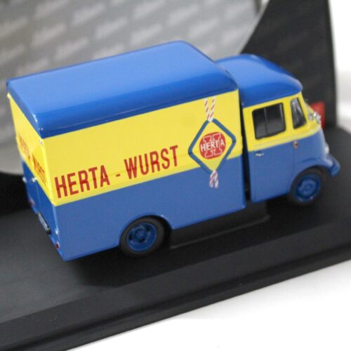 1:43 Schuco Mercedes L319 Kofferwagen "Herta-Wurst" blue/ yellow