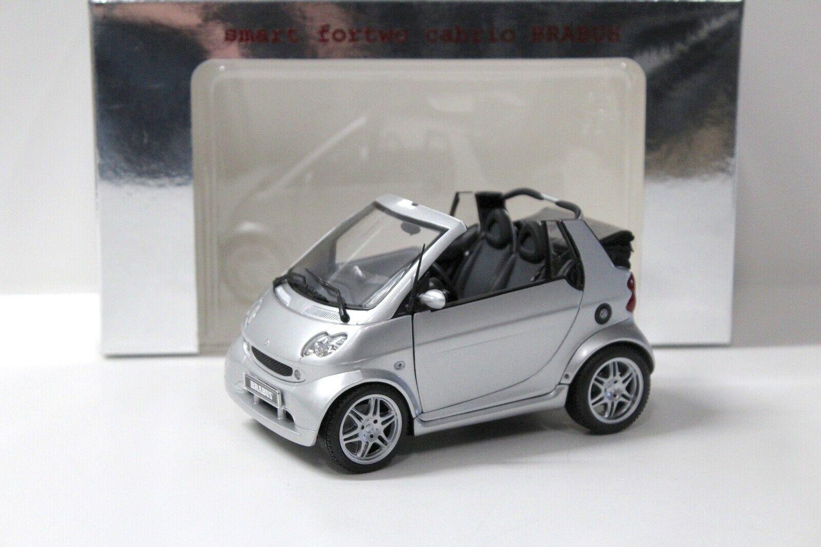 ID 46279 orig.jpg 1:18 Kyosho Smart Fortwo Cabrio Brabus silver DEALER VERSION