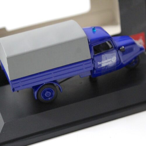 1:43 Schuco Tempo Planenwagen "Technisches Hilfswerk" THW blue