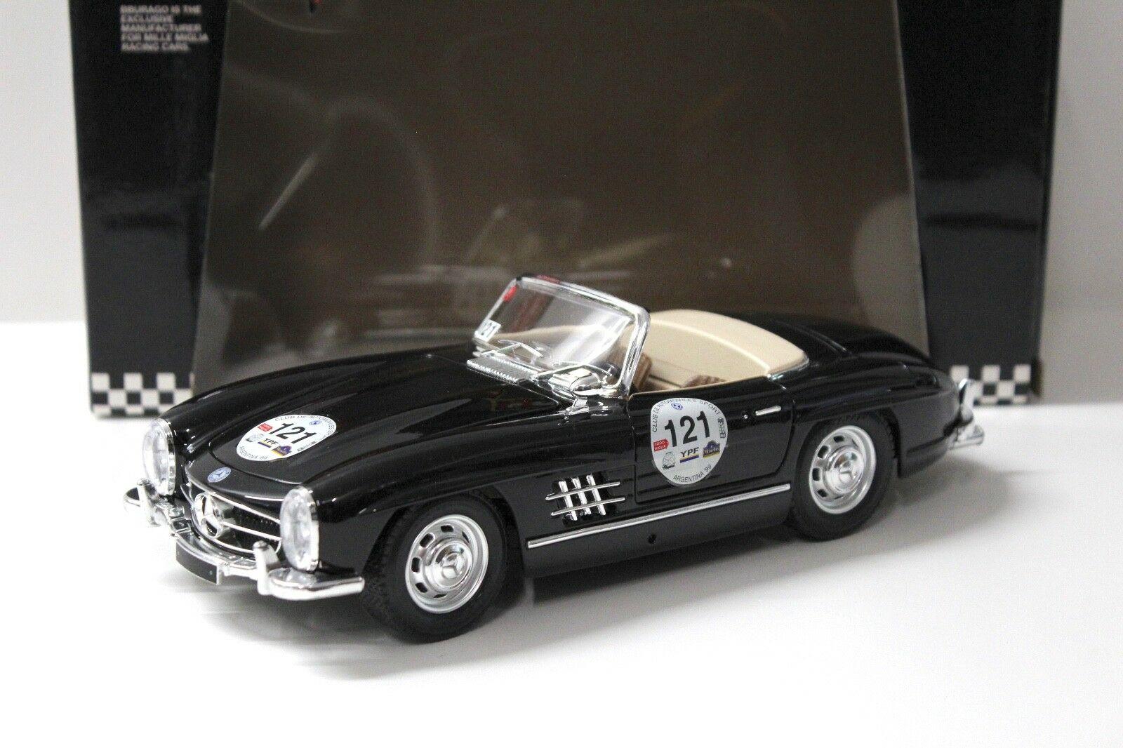 ID 47110 orig 1.jpg 1:18 Bburago Mercedes 300SL Roadster #121 MILLE MIGLIA black