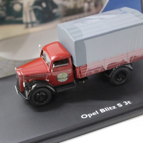 1:43 Schuco Opel Blitz S 3t Pritsche mit Plane DISTLER dark red