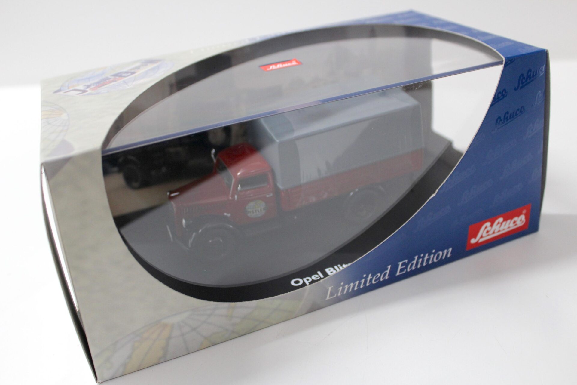 1:43 Schuco Opel Blitz S 3t Pritsche mit Plane DISTLER dark red