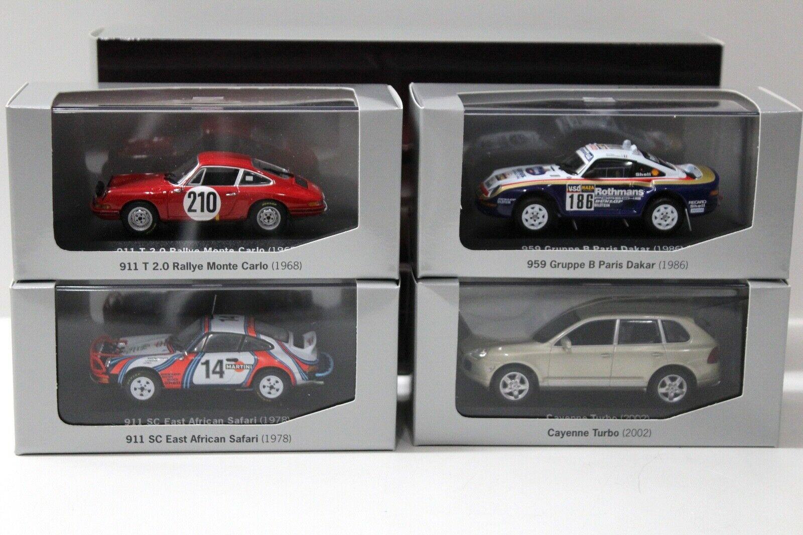 1:43 Minichamps Porsche Offroad SET 4 pcs 911, Cayenne DEALER VERSION