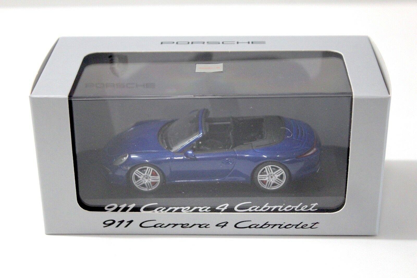1:43 Minichamps Porsche 911 (991) Carrera 4 Cabriolet blue DEALER VERSION