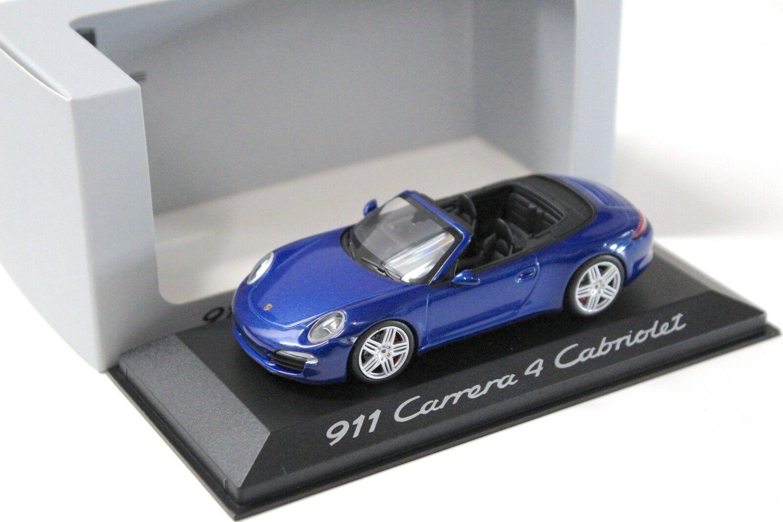 ID 49326 orig 1.jpg 1:43 Minichamps Porsche 911 (991) Carrera 4 Cabriolet blue DEALER VERSION