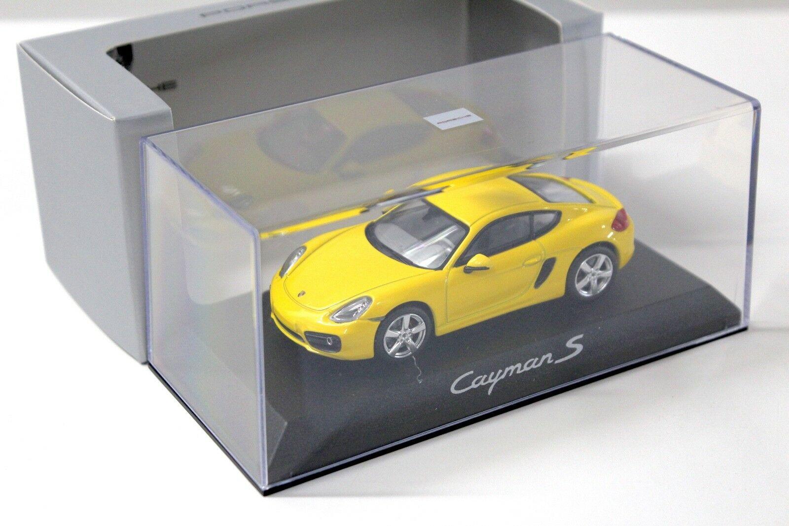 1:43 Norev Porsche Cayman S yellow DEALER VERSION