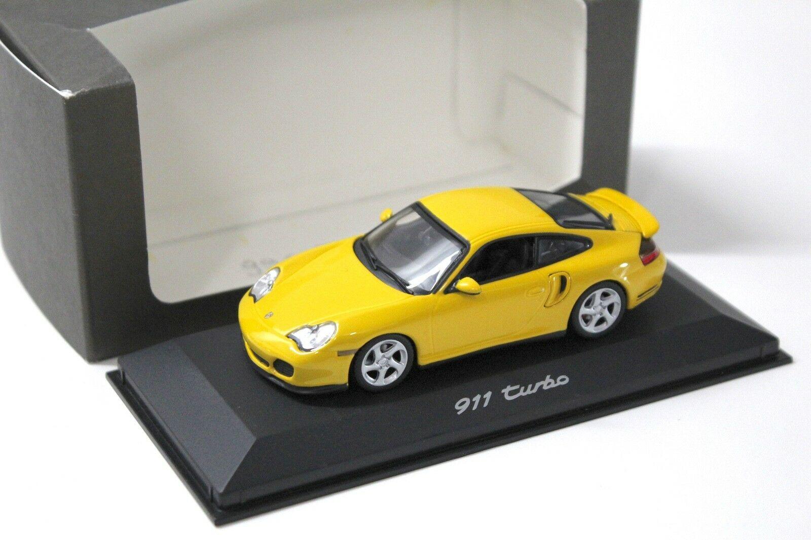 ID 49493 orig.jpg 1:43 Minichamps Porsche 911 996 Turbo yellow DEALER VERSION