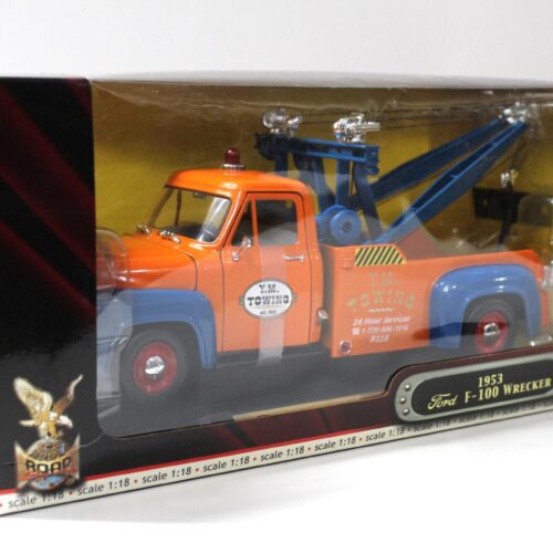 1:18 Road Signature 1953 Ford F-100 Wrecker Abschleppen Y.M. Towing orange