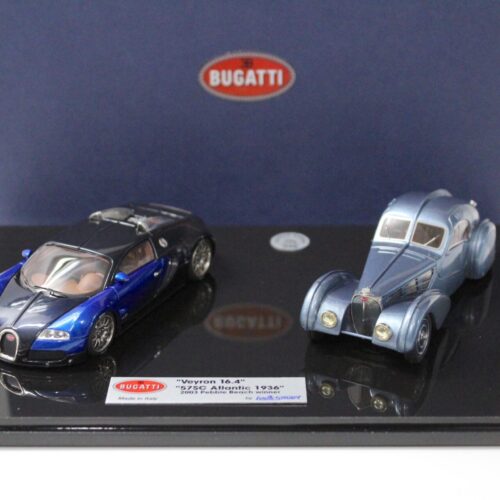 1:43 LookSmart SET Bugatti 57SC Atlantic blue + Bugatti Veyron Study blue