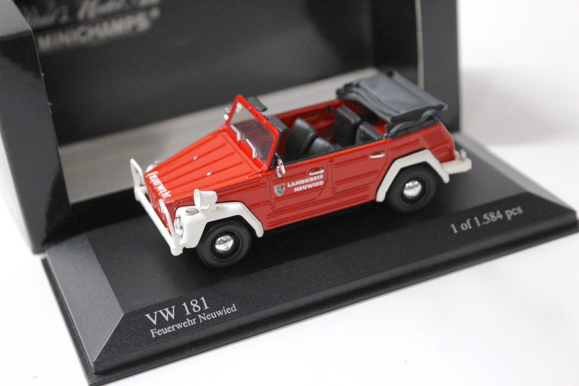 1:43 Minichamps VW 181 Kuebelwagen Feuerwehr Neuwied red