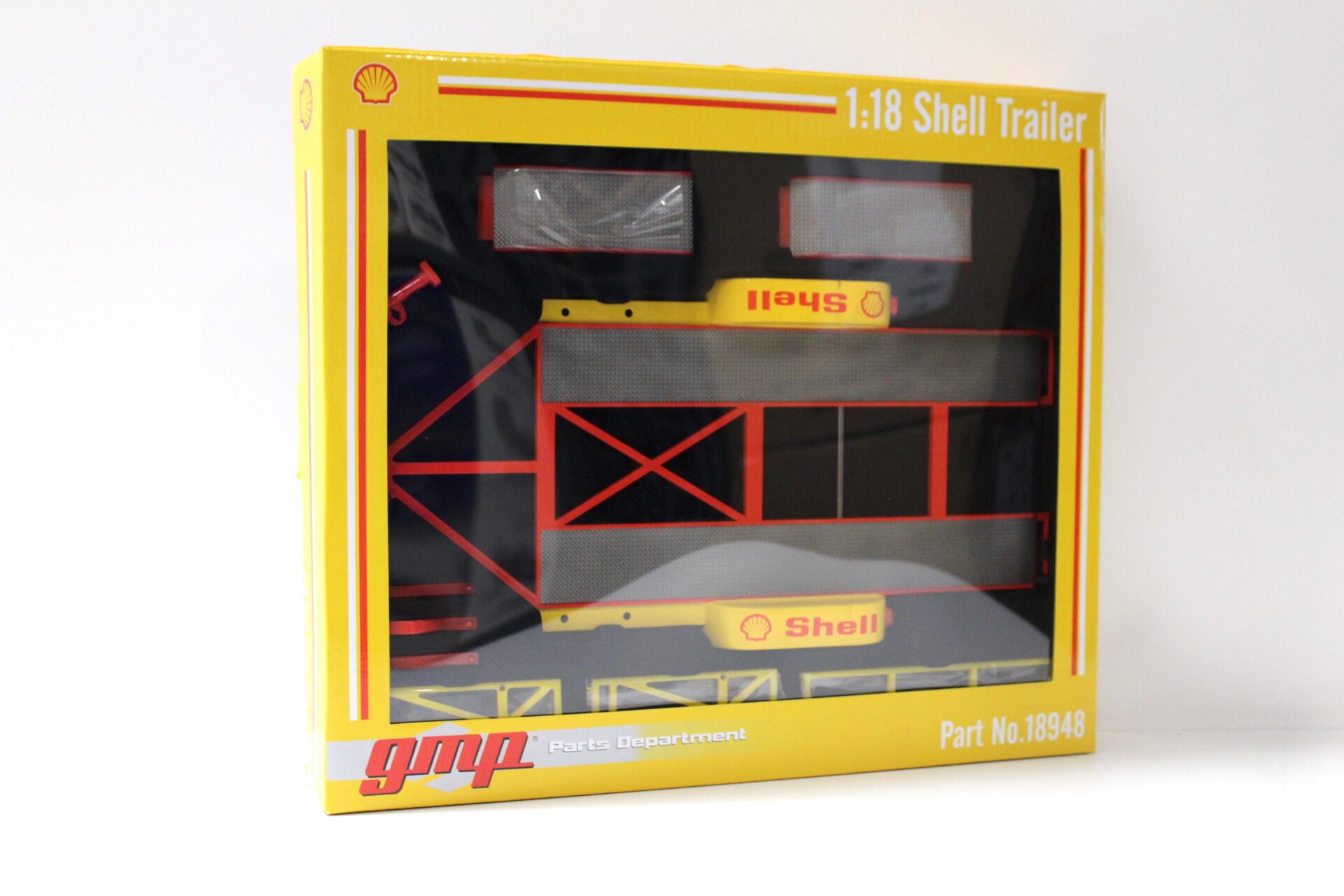 1:18 GMP Trailer Anhänger *SHELL* yellow/ red Diorama Zubehör