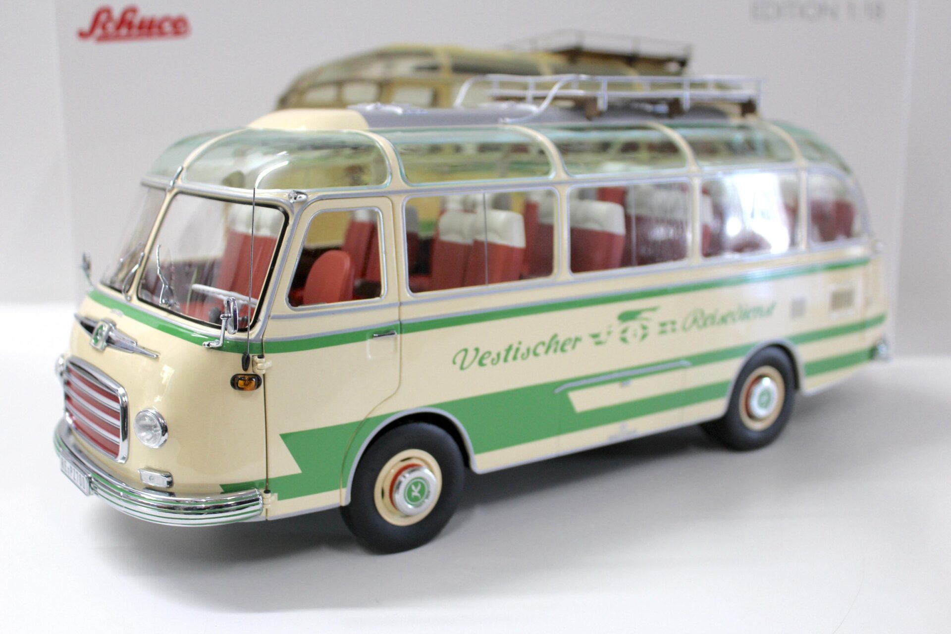 ID 53874 orig.jpg 1:18 Schuco Setra S6 Reisebus "Vestischer Reisedienst" beige/ green