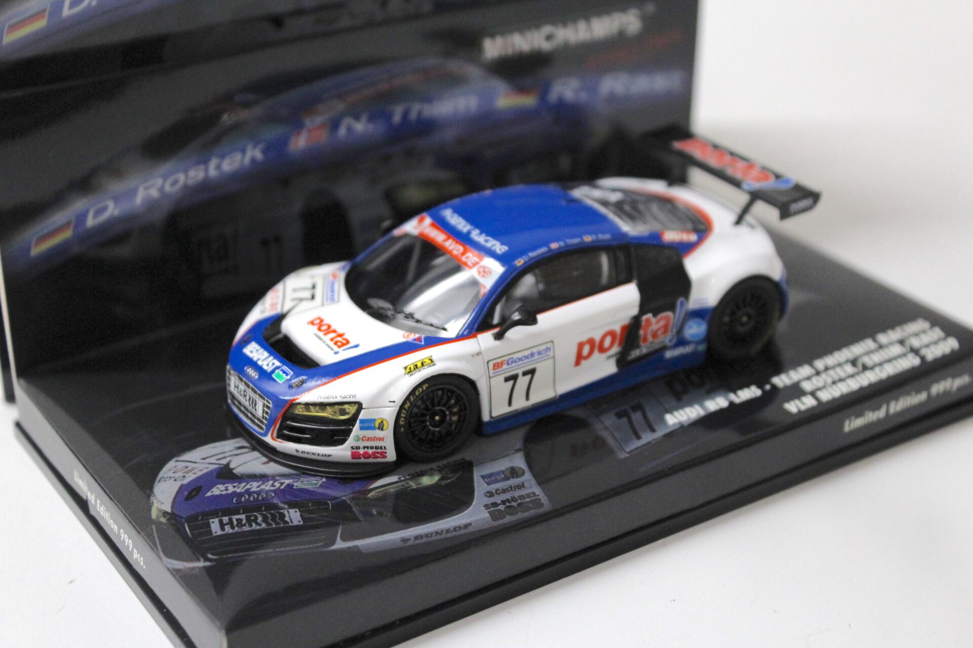 1:43 Minichamps Audi R8 LMS Phoenix Racing VLN Nürburgring 2009 Rostek #77