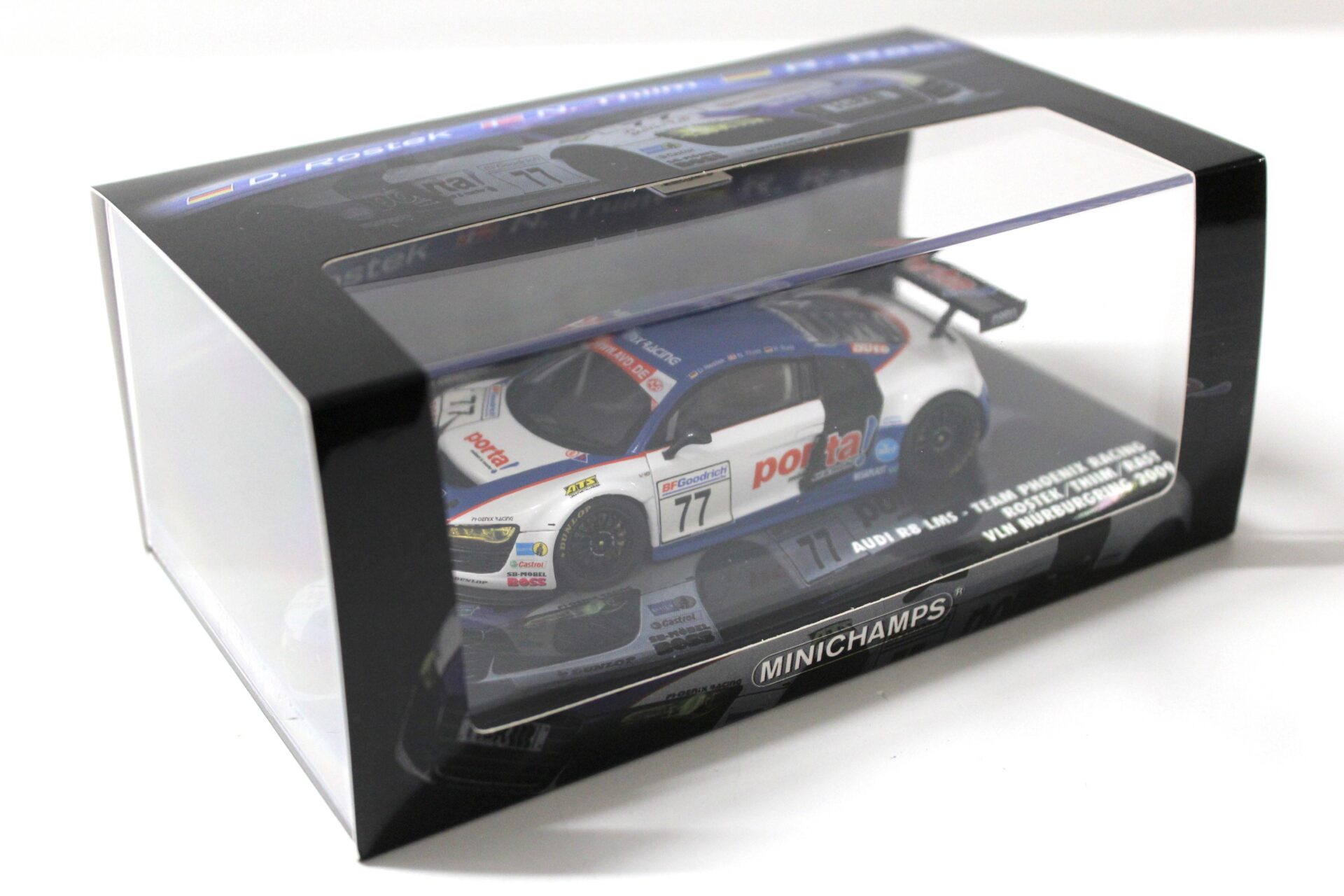 1:43 Minichamps Audi R8 LMS Phoenix Racing VLN Nürburgring 2009 Rostek #77