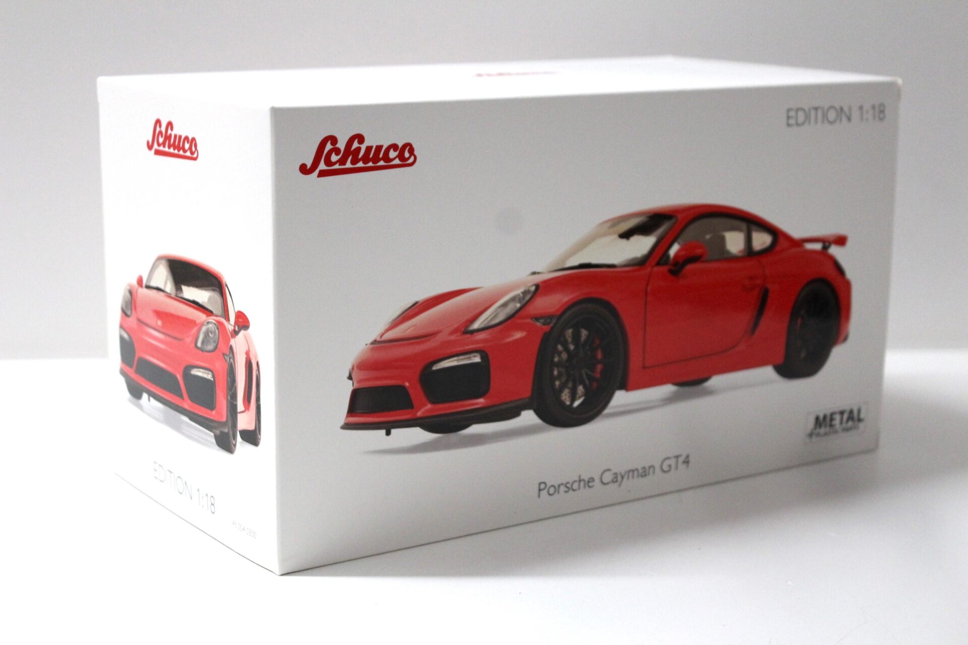 1:18 Schuco Porsche Cayman GT4 Coupe indisch red