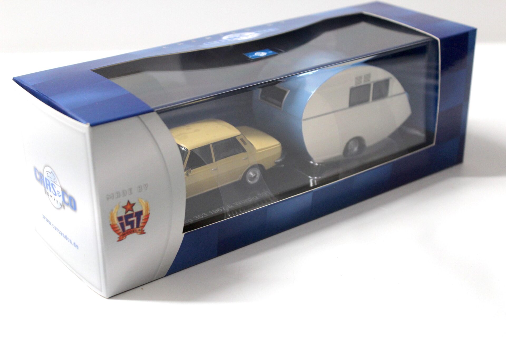 1:43 Cars&Co IST Wartburg 353 Sedan 1967 + Würdig 301 Caravan Wohnwagen