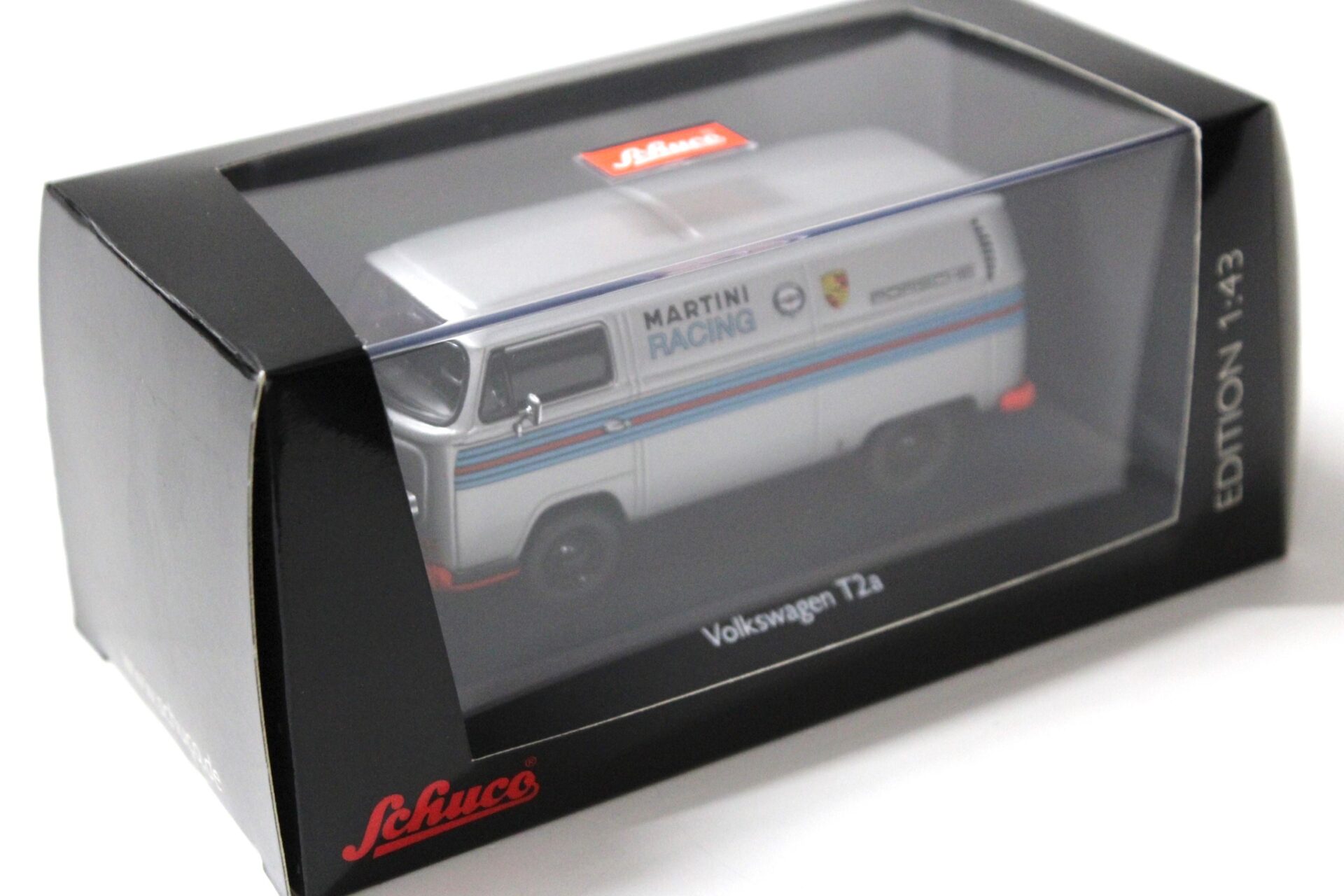 1:43 Schuco VW T2a Bus Kasten Martini Racing silver Clubmodell 2009