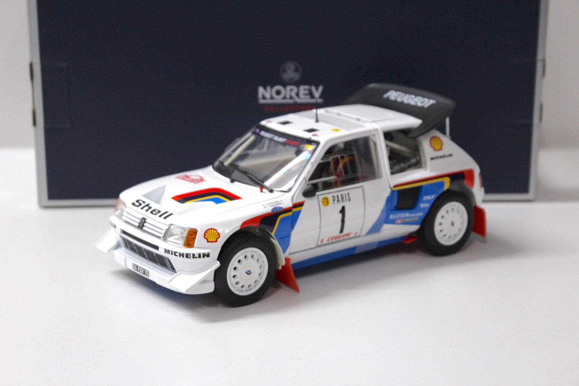 1:18 Norev Peugeot 205 T16 Rallye Montecarlo 1986 #1 Salonen/ Harjanne