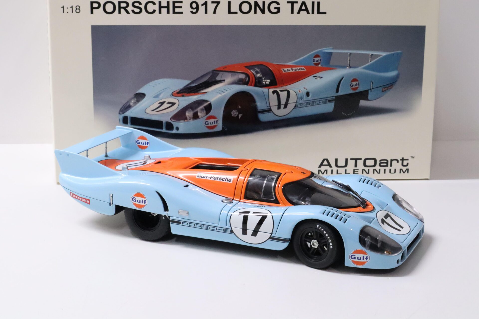 1:18 AUTOart Porsche 917 LH Long Tail GULF RACING Le Mans 1971 Siffert/ Bell #17