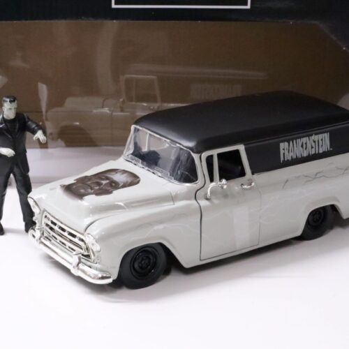 1:24 Jada Toys 1957 Chevy Surburban FRANKENSTEIN with Figure grey/ black