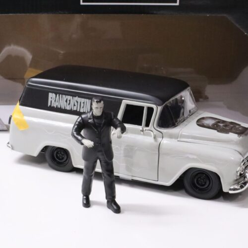 1:24 Jada Toys 1957 Chevy Surburban FRANKENSTEIN with Figure grey/ black