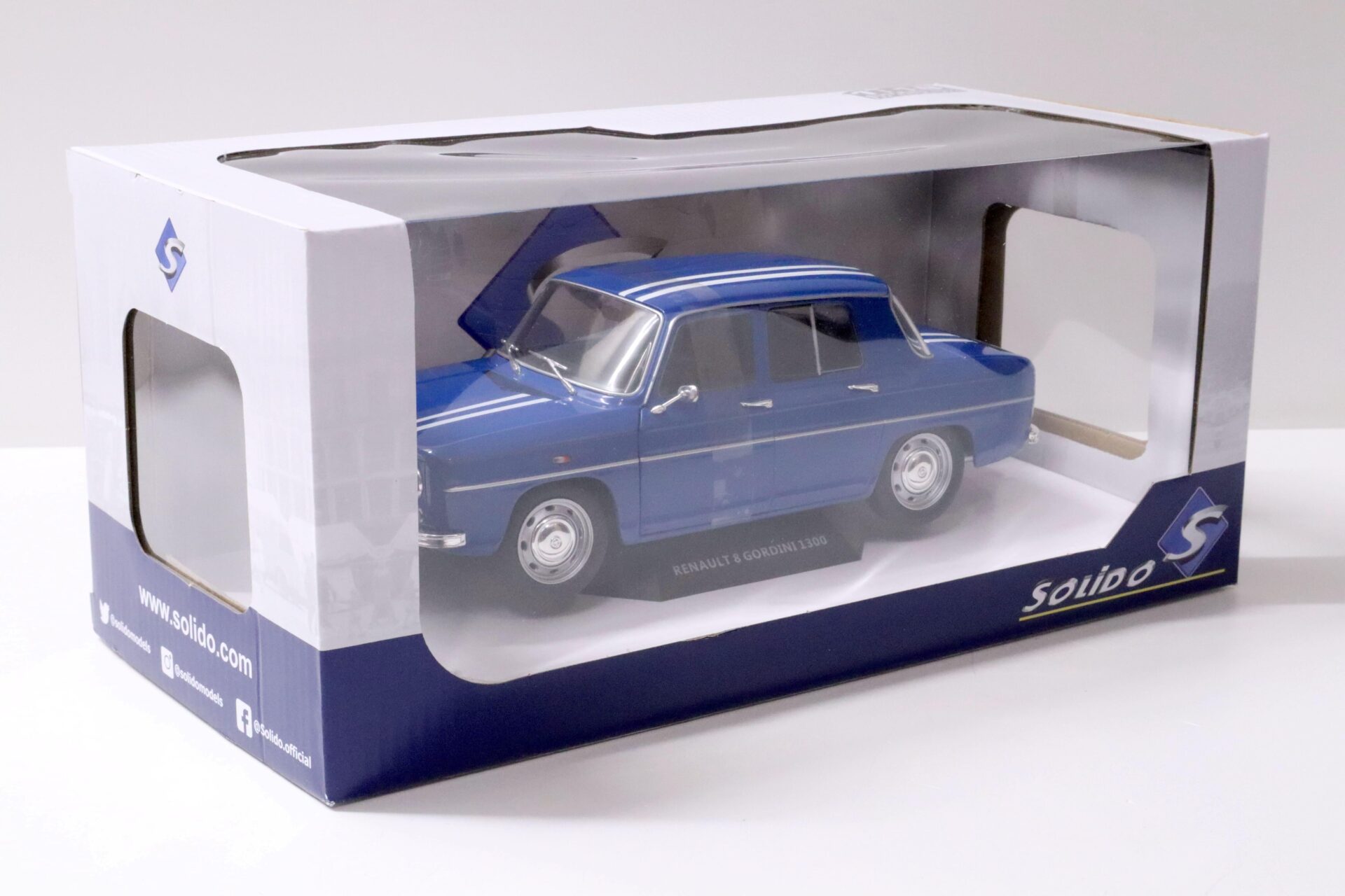 1:18 Solido Renault 8 Gordini 1300 blue/ white stripes 1967