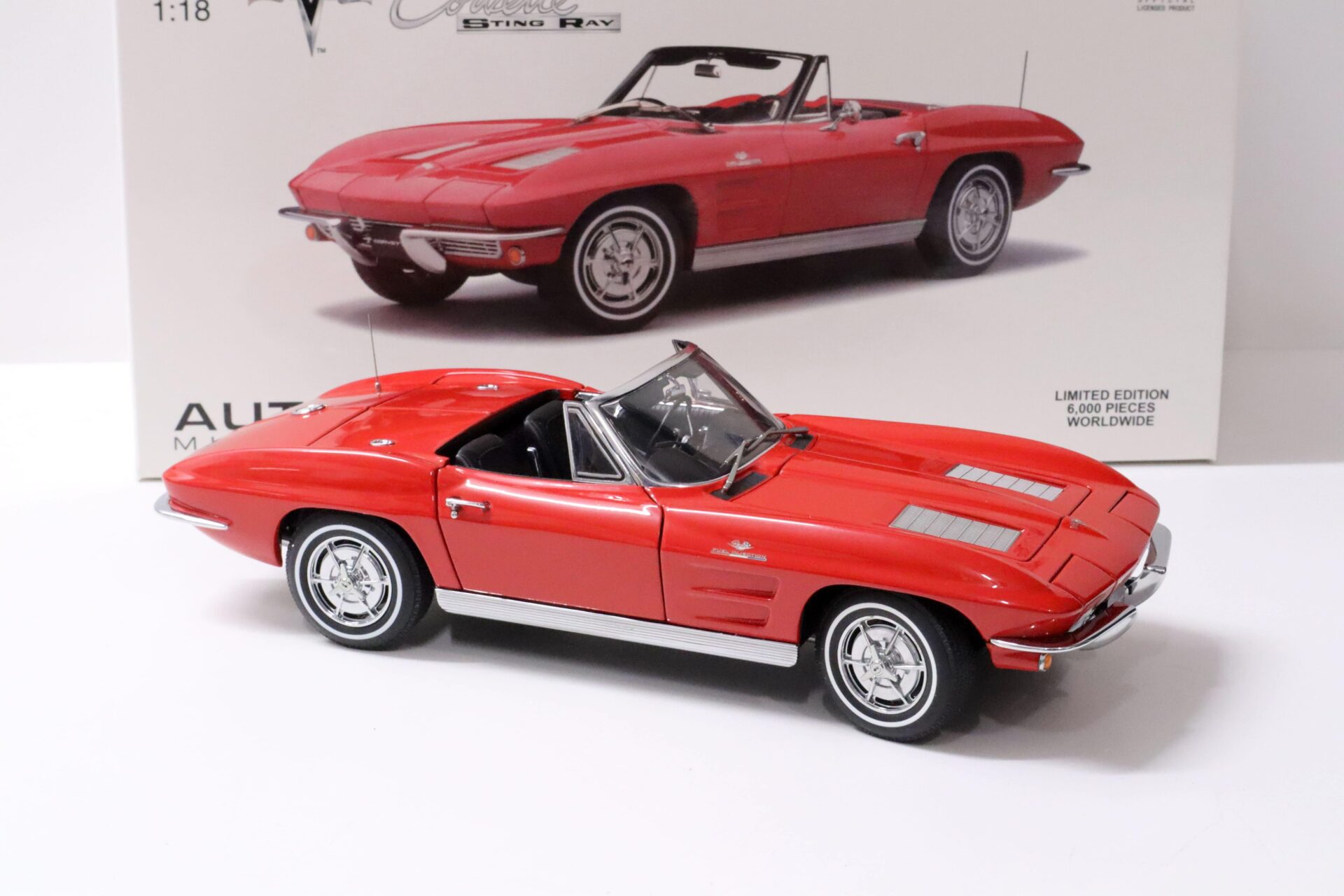 1:18 AUTOart Chevrolet Corvette 1963 Convertible C2 Riverside red