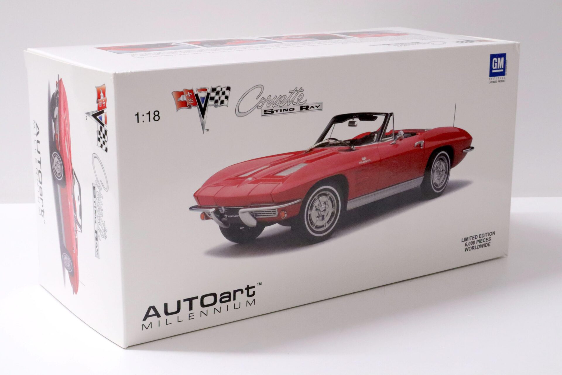 1:18 AUTOart Chevrolet Corvette 1963 Convertible C2 Riverside red