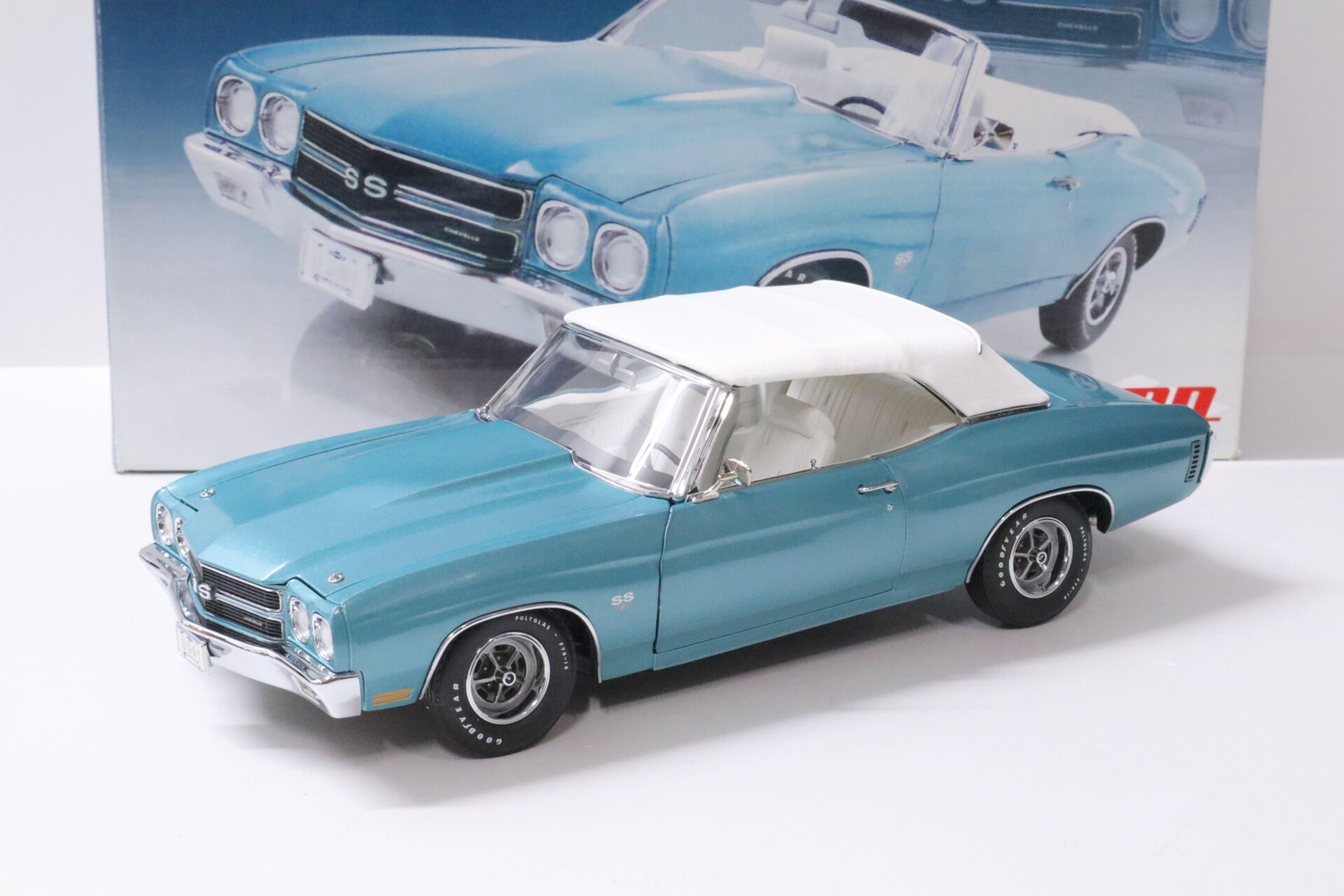 ID 60070 orig.jpg 1:18 GMP 1970 Chevrolet Chevelle SS Convertible light blue metallic + white Top