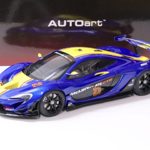 1:18 AUTOart McLaren P1 GTR metallic blue/ yellow stripes 81542
