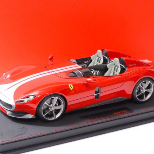 1:18 BBR Ferrari Monza SP2 Rosso Corsa 322 red/ silver stripe with display Limited Edition