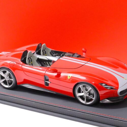1:18 BBR Ferrari Monza SP2 Rosso Corsa 322 red/ silver stripe with display Limited Edition